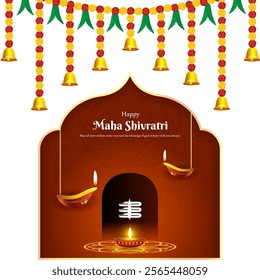 Vector illustration of Happy Maha Shivratri social media template