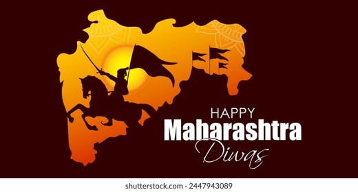 Vector illustration of Happy Maharashtra Day social media feed template