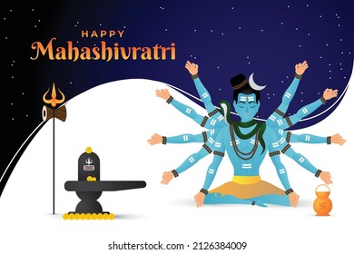 Vector illustration of Happy Mahashivratri, lord shiva, shivratri