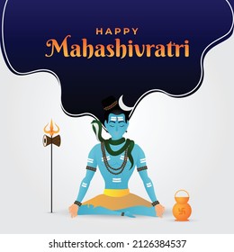 Vector Illustration Of Happy Mahashivratri, Lord Shiva, Shivratri