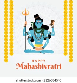 Vector illustration of Happy Mahashivratri, lord shiva, shivratri