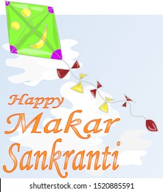 Vector illustration of Happy Makar Sankrant festival of India. 