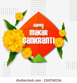 vector illustration of Happy Makar Sankranti holiday India festival background