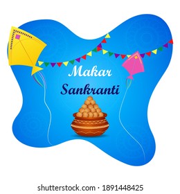 ilustración vectorial de los antecedentes del festival Happy Makar Sankranti