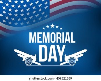 Vector illustration of Happy memorial day.