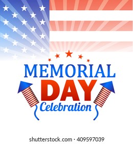 Vector illustration of Happy memorial day.