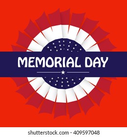 Vector illustration of Happy memorial day.