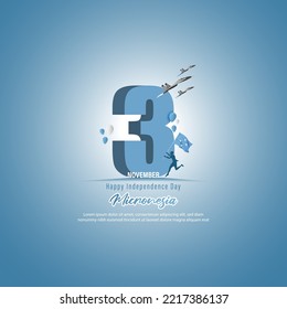 Vector illustration of happy Micronesia independence day banner