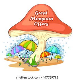 vector illustration of Happy Monsoon Sale Offer promotional and advertisement banner