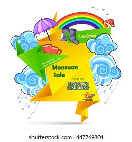 vector illustration of Happy Monsoon Sale Offer promotional and advertisement banner