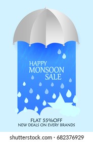 vector illustration of Happy Monsoon Sale Offer promotional and advertisement banner