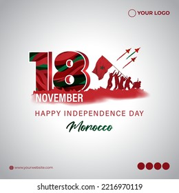 Vector illustration of happy Morocco independence day banner
