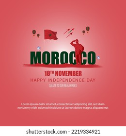 Vector illustration of happy Morocco independence day banner