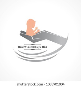 Vector illustration of Happy Mother's Day greeting card.