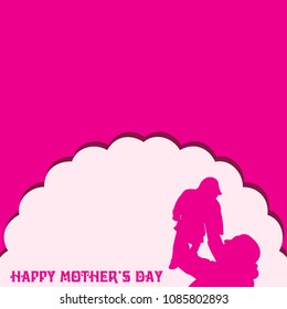 Vector illustration of Happy Mother's Day greeting card.