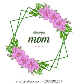 Vector illustration happy mothers day for various style purple bouqet frames hand drawn