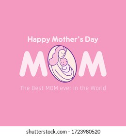  vector illustration of Happy Mother's day greeting card design