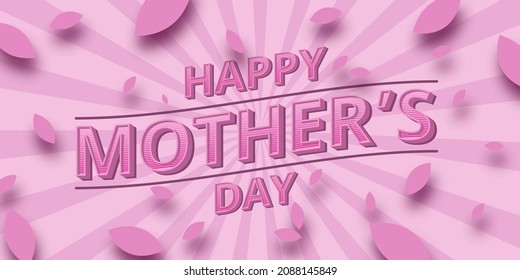 Vector illustration of happy mother's day in vintage style suitable for banners, posters, greeting cards, design templates