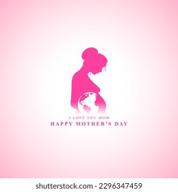 Vector illustration of Happy Mother's Day social media story feed set mockup template