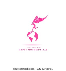 Vector illustration of Happy Mother's Day social media story feed set mockup template