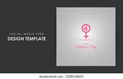 Vector illustration of Happy Mother's Day social media story feed set mockup template