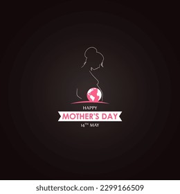 Vector illustration of Happy Mother's Day social media story feed set mockup template