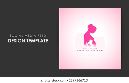 Vector illustration of Happy Mother's Day social media story feed set mockup template