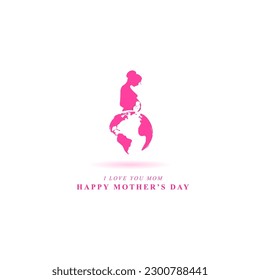 Vector illustration of Happy Mother's Day social media story feed set mockup template