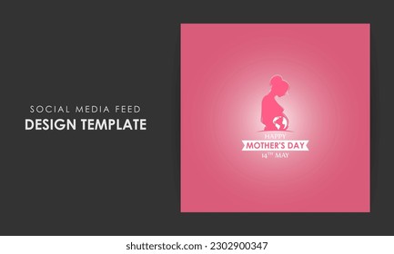 Vector illustration of Happy Mother's Day social media story feed set mockup template