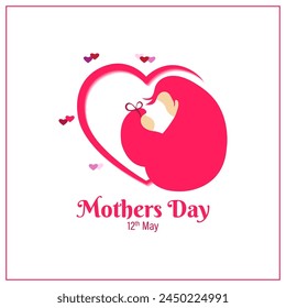 Vector illustration of Happy Mother's Day social media feed template