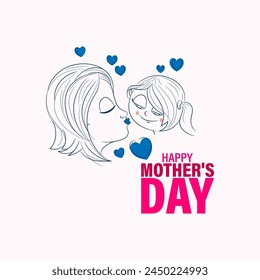 Vector illustration of Happy Mother's Day social media feed template