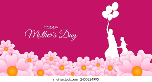 Vector illustration of Happy Mother's Day social media feed template