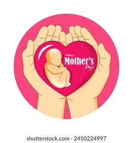 Vector illustration of Happy Mother's Day social media feed template