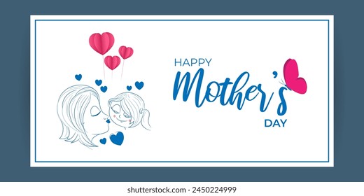 Vector illustration of Happy Mother's Day social media feed template