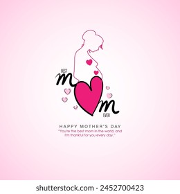 Vector illustration of Happy Mothers Day social media feed template