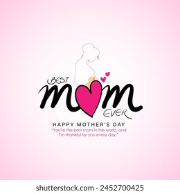 Vector illustration of Happy Mothers Day social media feed template