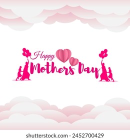 Vector illustration of Happy Mothers Day social media feed template