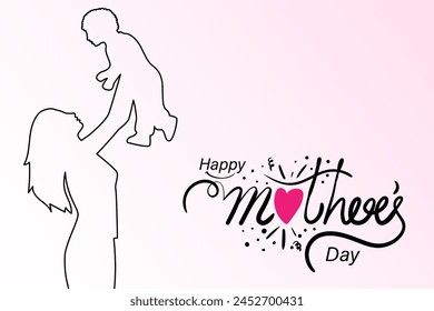 Vector illustration of Happy Mothers Day social media feed template