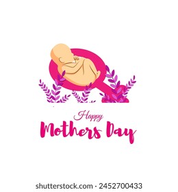 Vector illustration of Happy Mothers Day social media feed template