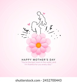 Vector illustration of Happy Mothers Day social media feed template