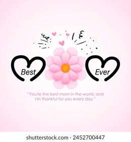 Vector illustration of Happy Mothers Day social media feed template