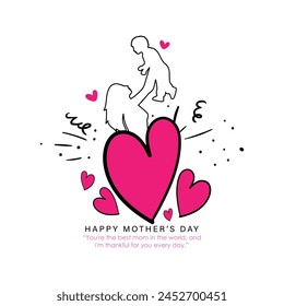 Vector illustration of Happy Mothers Day social media feed template