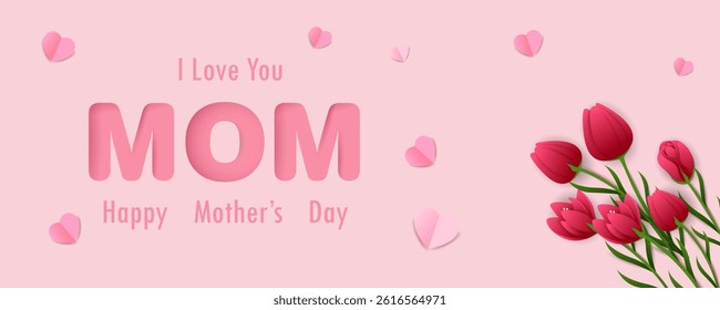 vector illustration of Happy Mother's Day celebration background