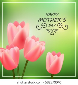 Vector Illustration of a Happy Mothers Day Greeting Card Design