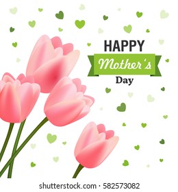 Vector Illustration of a Happy Mothers Day Greeting Card Design
