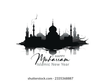 Ilustración vectorial Feliz Muharram Año Nuevo Islámico