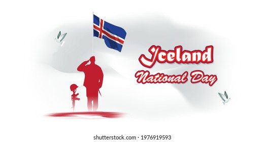 vector illustration for a happy national day - Iceland 