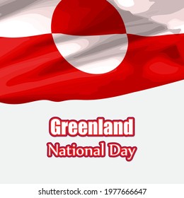 VECTOR ILLUSTRATION OF HAPPY NATIONAL DAY GREENLAND