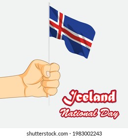 vector illustration for a happy national day - Iceland 