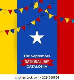 Vector illustration of happy national day- Catalonia